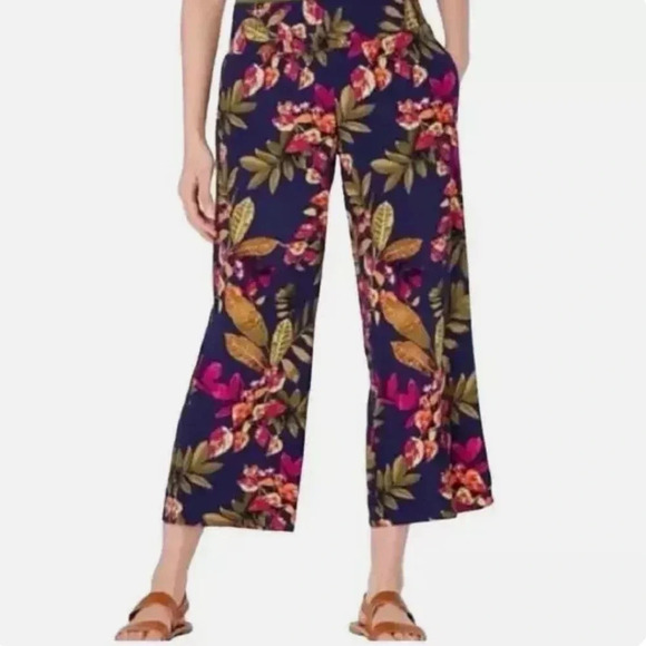 J. Jill Cropped Wide Leg Pull On Pants Women’s size medium - Picture 1 of 10